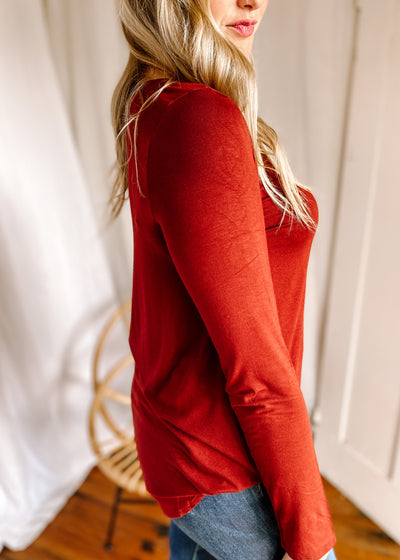 Ella Back To Basic Top in Rust