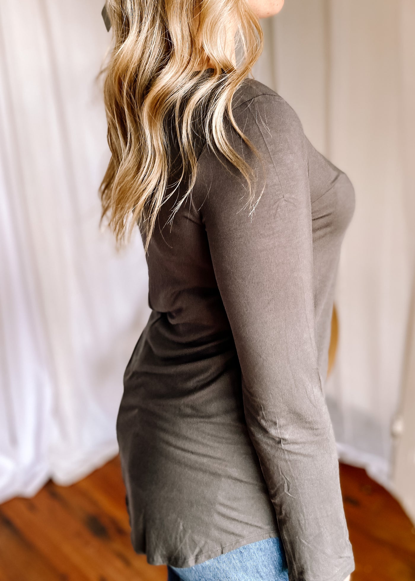 Ella Back To Basic Top in Ash Grey