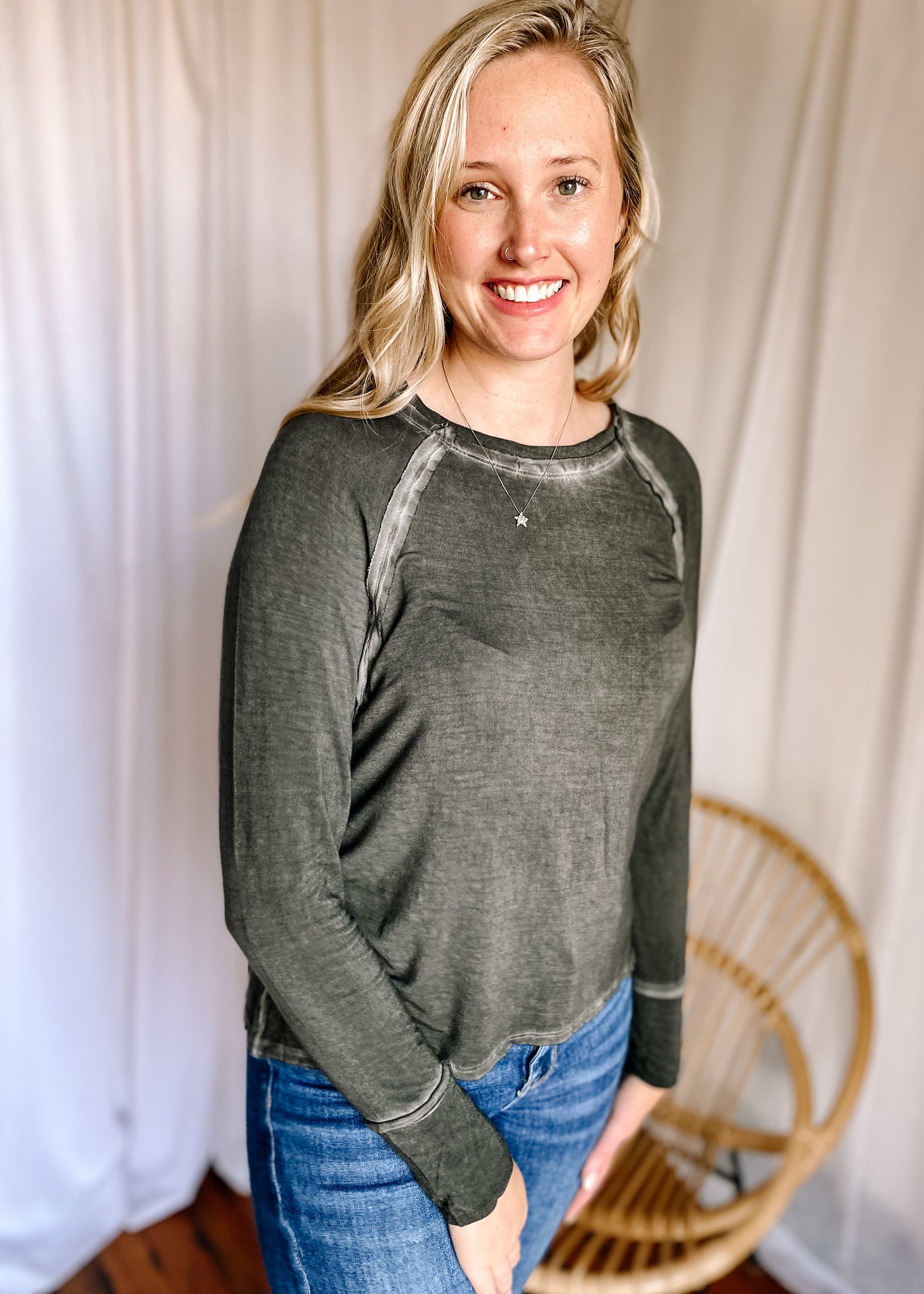 Lexi Scoop Neck Top in Black