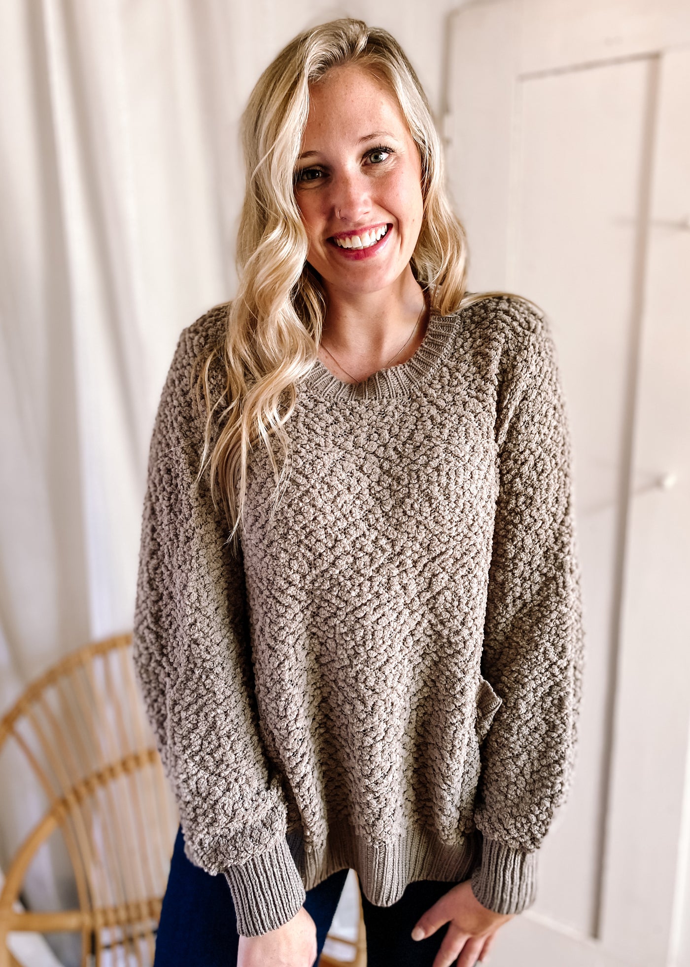 Snuggle Me Up Top in Light Mocha