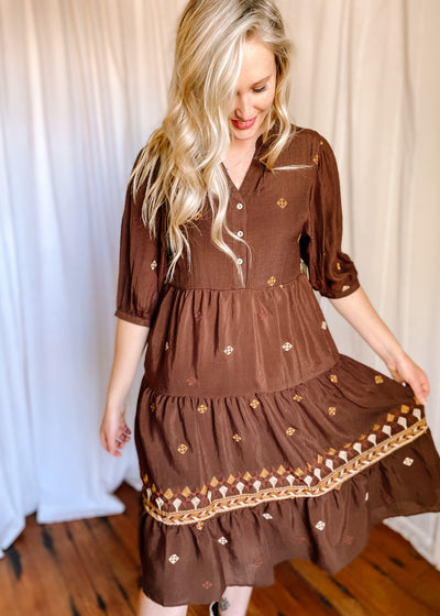 Enchanting Embroidery Midi Dress
