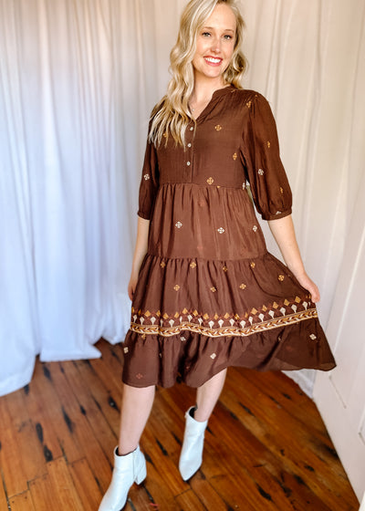 Enchanting Embroidery Midi Dress