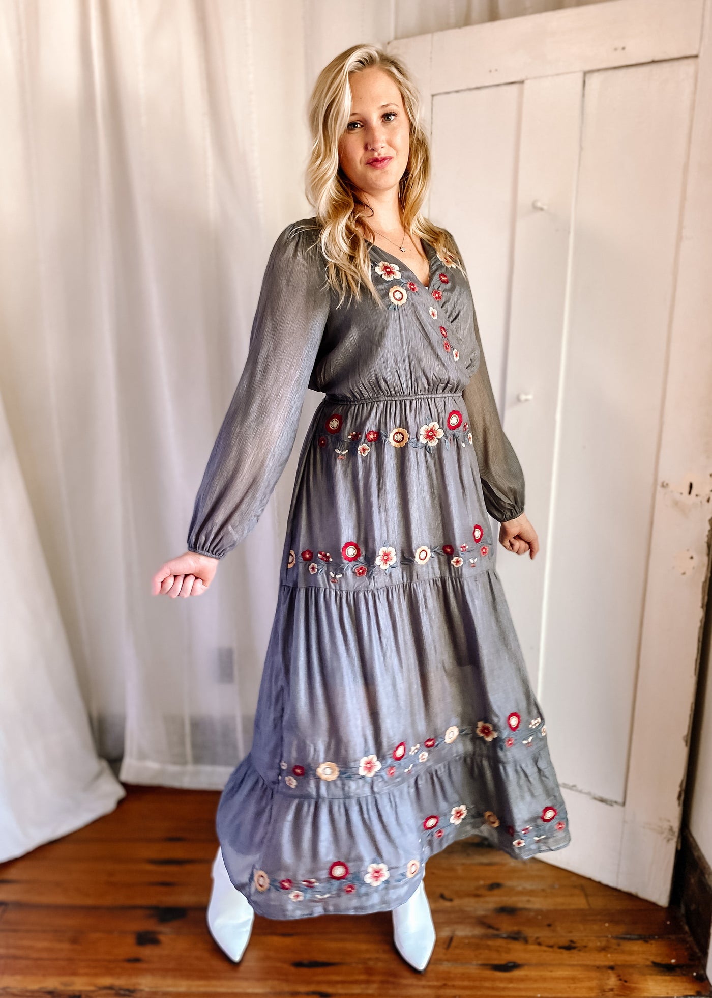 Early Morning Embroidered Maxi Dress