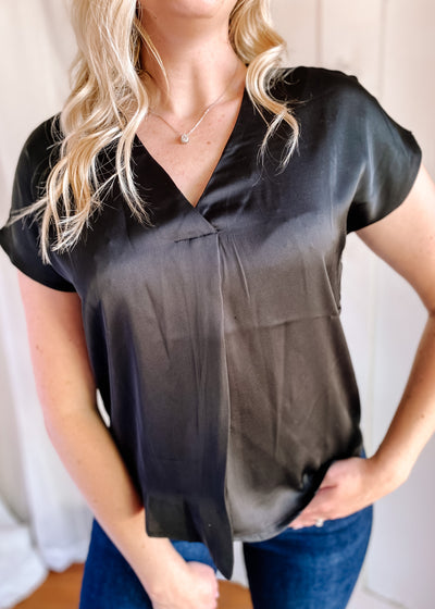 Satin V-Neck Top