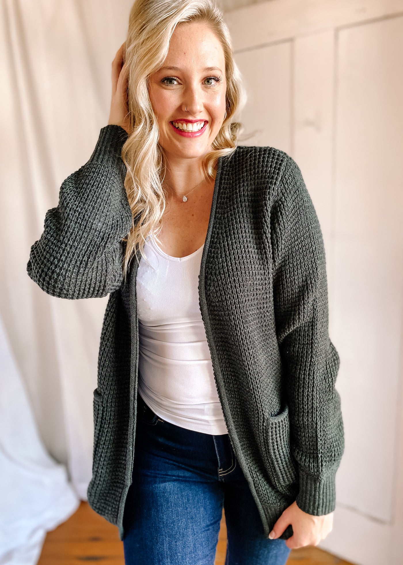 Take Me Anywhere Cardigan in Charcoal