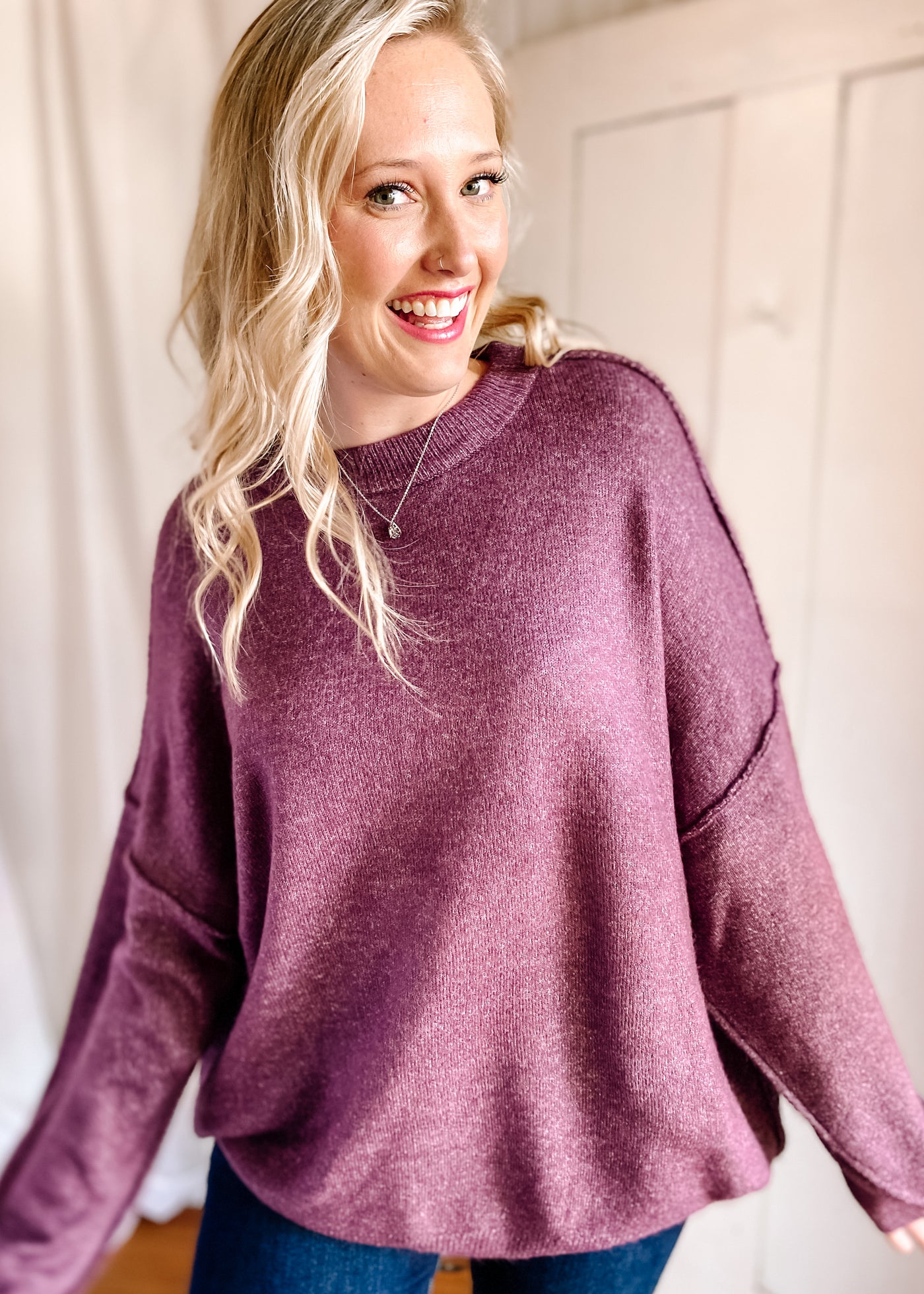 Cold Air Sweater in Eggplant