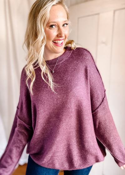 Cold Air Sweater in Eggplant