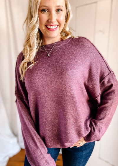 Cold Air Sweater in Eggplant