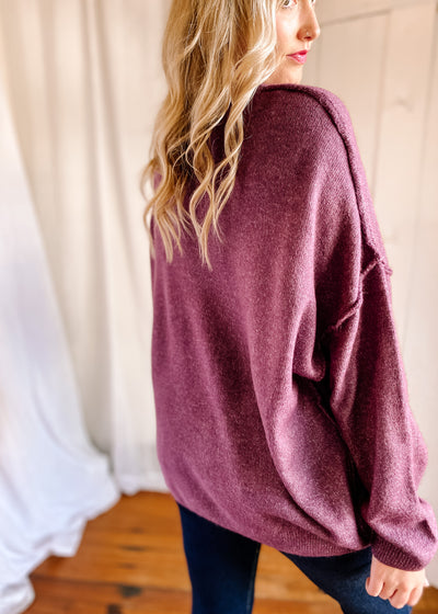 Cold Air Sweater in Eggplant