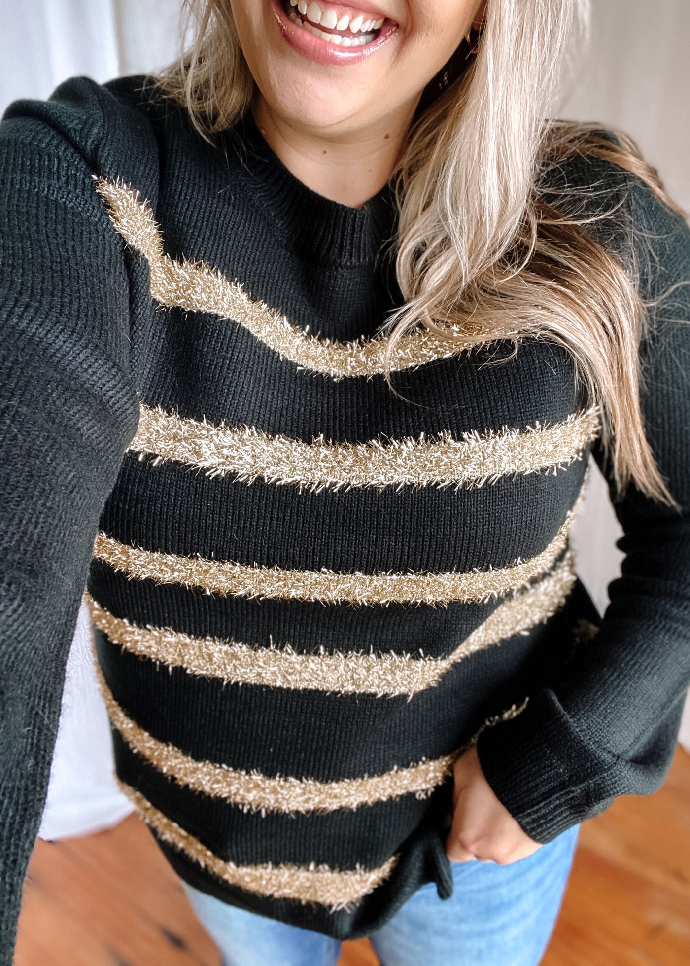 Live Every Moment Striped Sweater