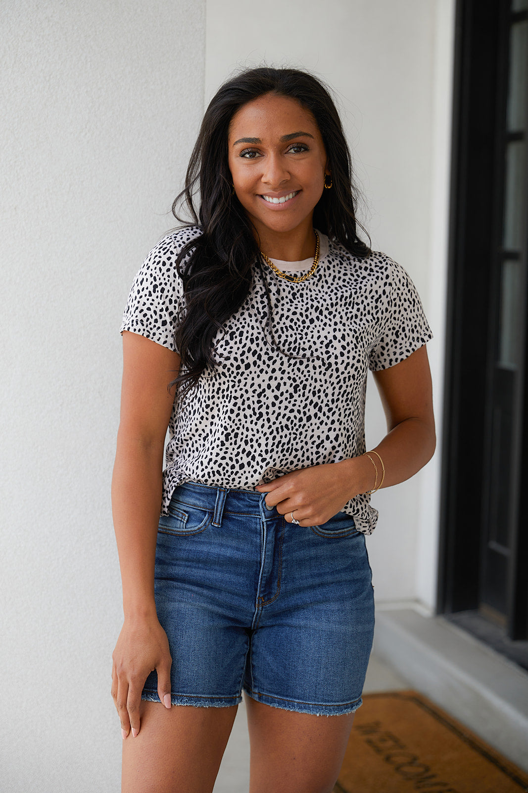 Brand Collab Don't Tame Me Animal Print Top