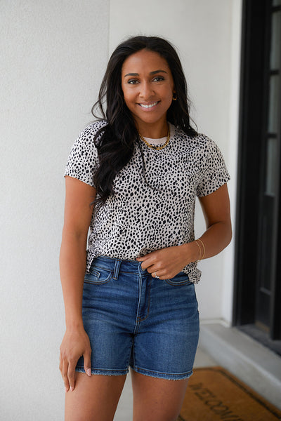 Brand Collab Don't Tame Me Animal Print Top