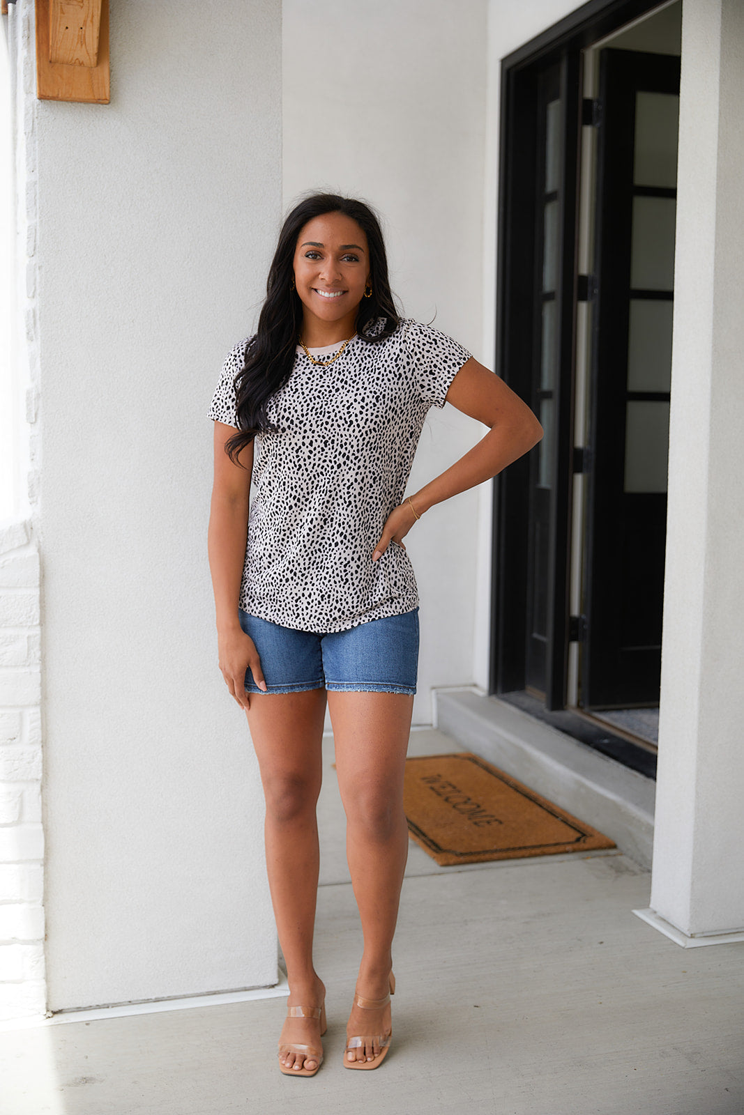 Brand Collab Don't Tame Me Animal Print Top