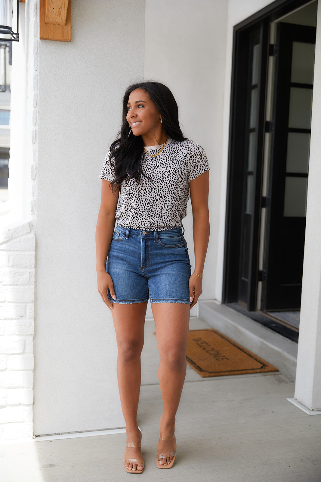 Brand Collab Don't Tame Me Animal Print Top