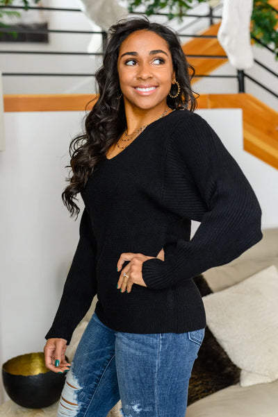 Brand Collab Always Around V-Neck Sweater in Black