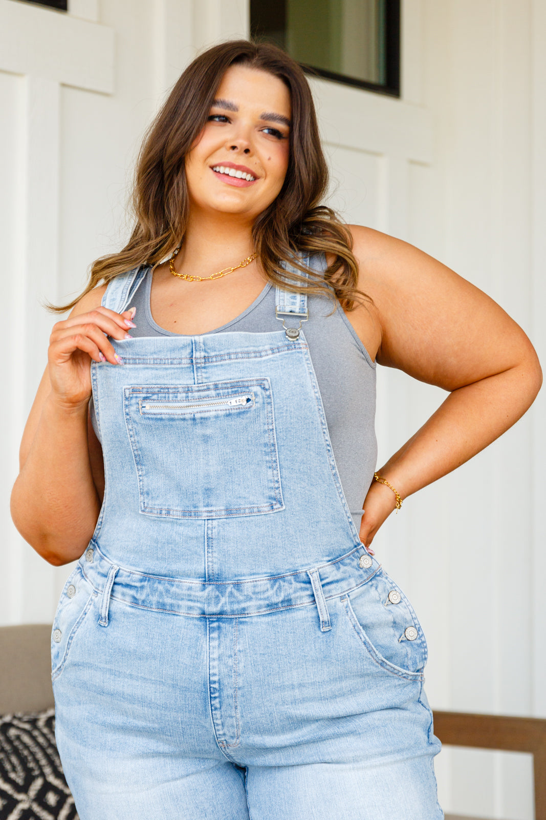 Brand Collab Annabelle Distressed Straight Leg Overalls