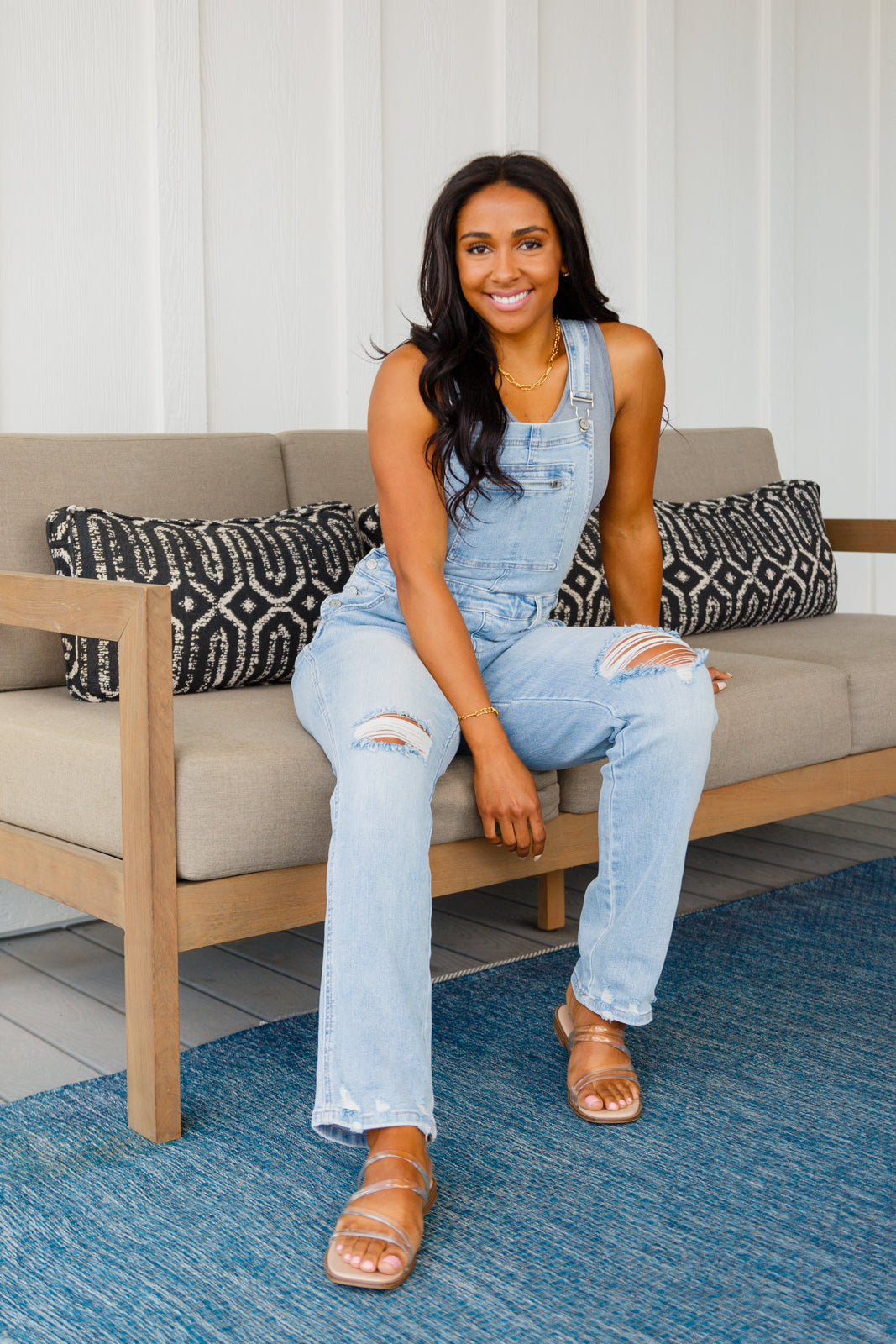 Brand Collab Annabelle Distressed Straight Leg Overalls