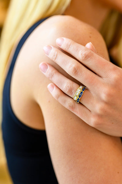 Brand Collab Mariana Hand Crafted Blue Cross Ring