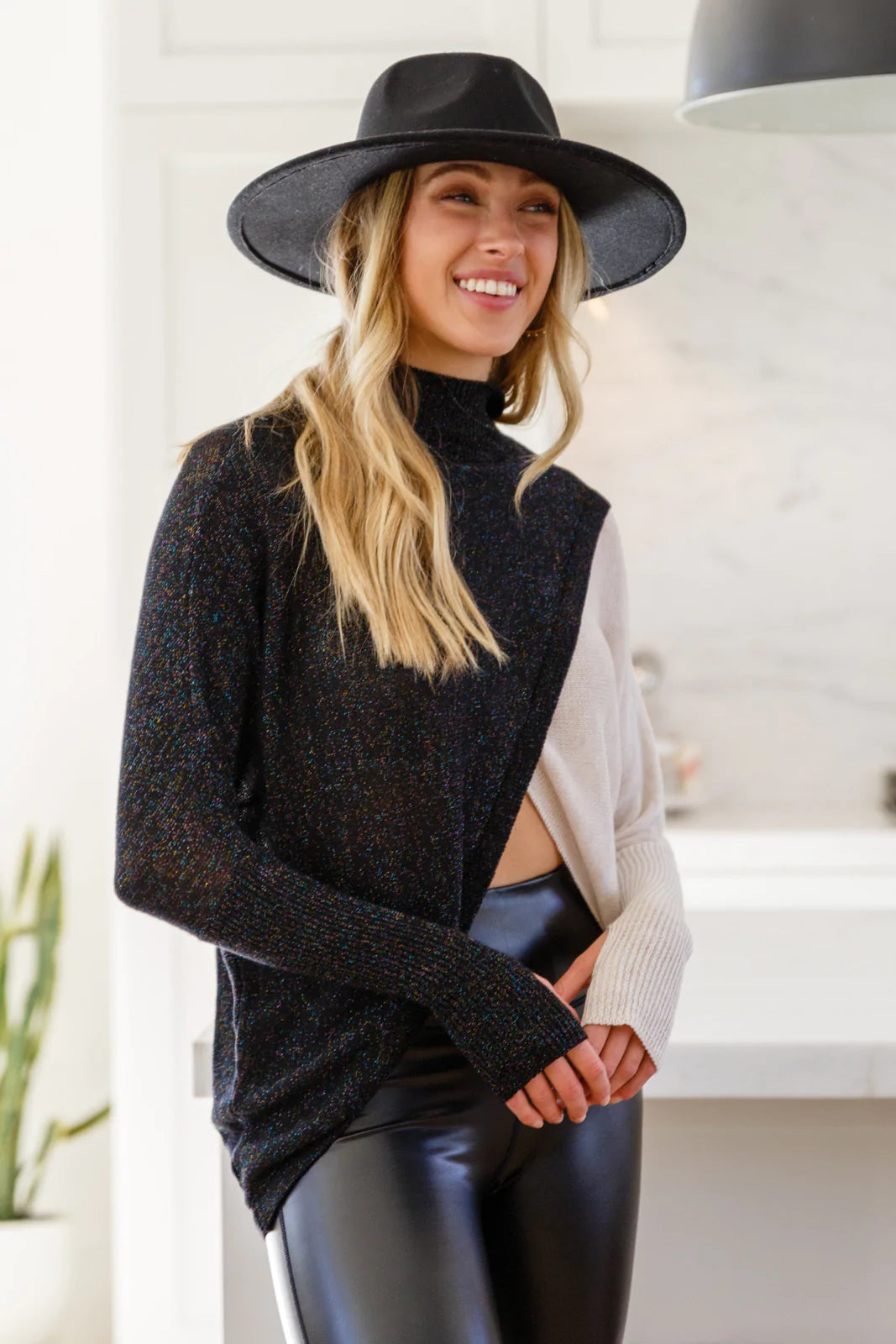 Brand Collab Can't Touch This Sparkle Color Blocked Sweater