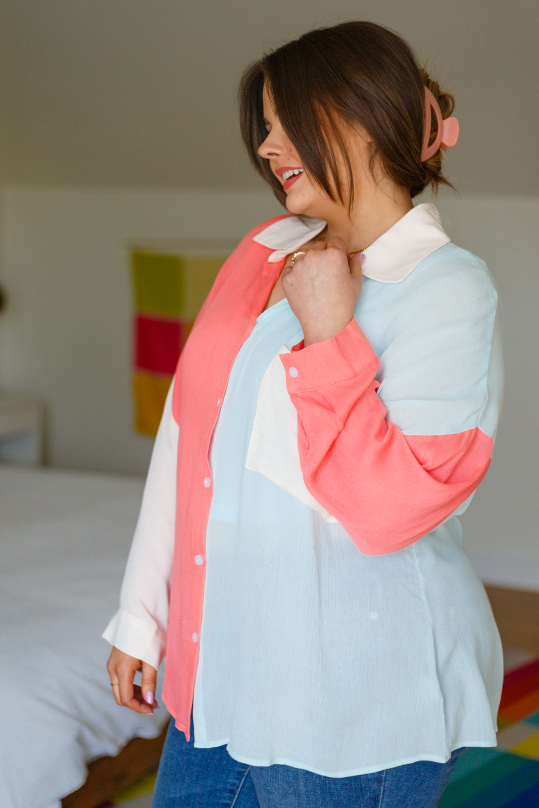 Brand Collab Capture The Day Two Toned Button Up
