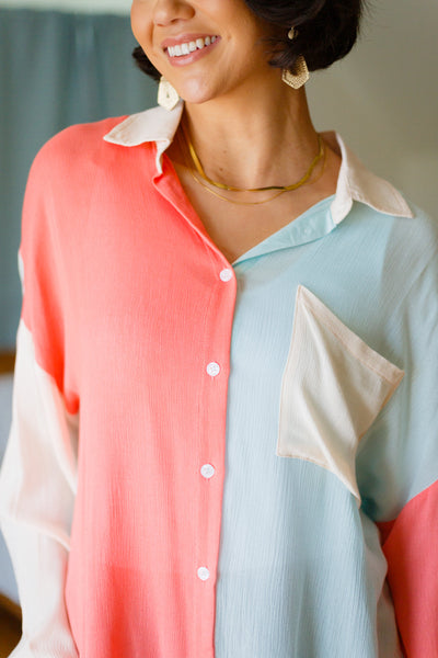 Brand Collab Capture The Day Two Toned Button Up