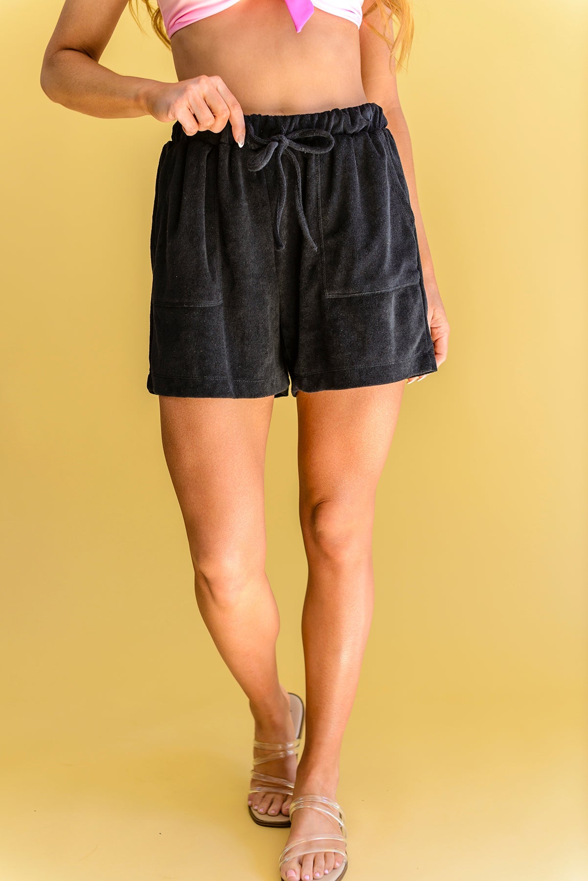 Brand Collab Carried Away French Terry Shorts in Black