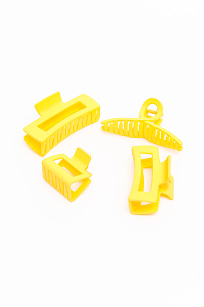Brand Collab Brand Collab Claw Clip Set of 4 in Lemon