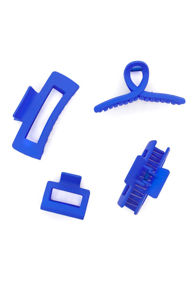 Brand Collab Brand Collab Claw Clip Set of 4 in Royal Blue