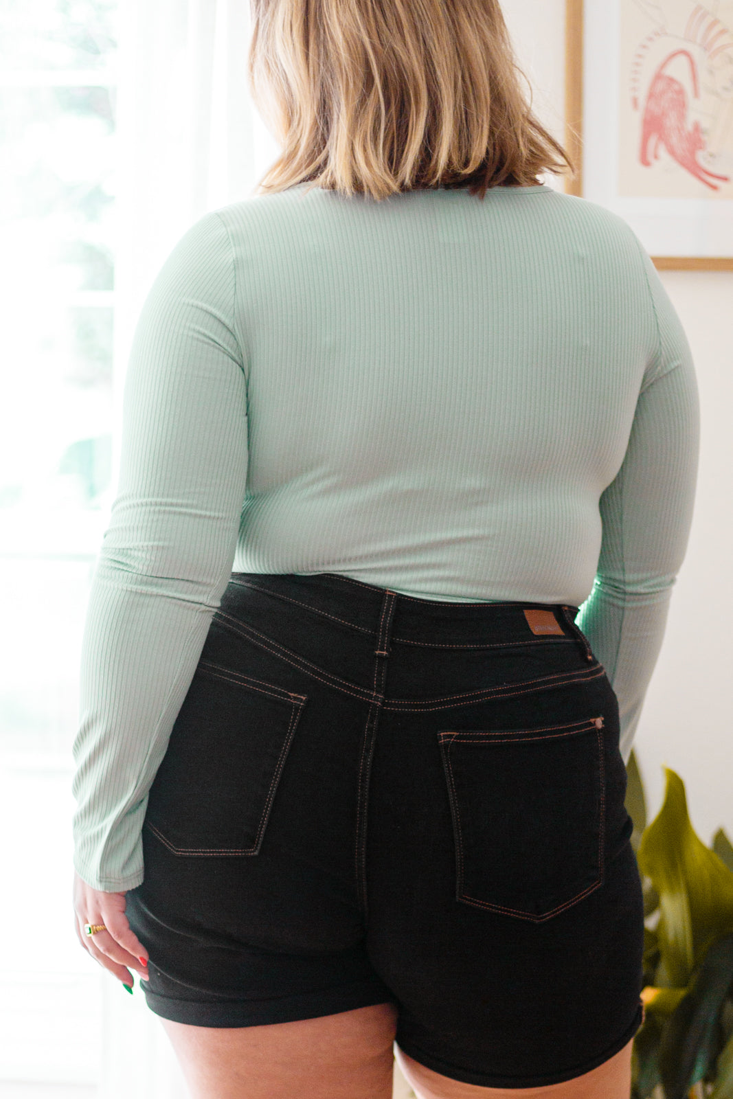 Brand Collab Count On Me Ribbed Bodysuit in Sage