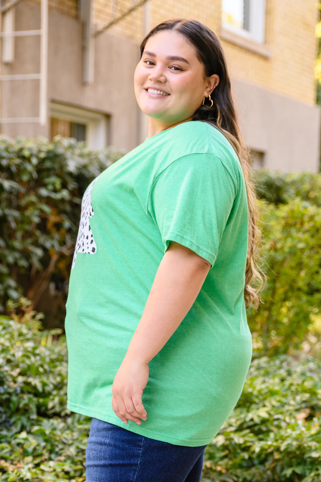 Brand Collab Dalmatian Tree Graphic Tee in Kelly Green
