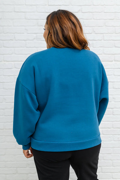 Brand Collab Drop Shoulder Sweatshirt In Teal