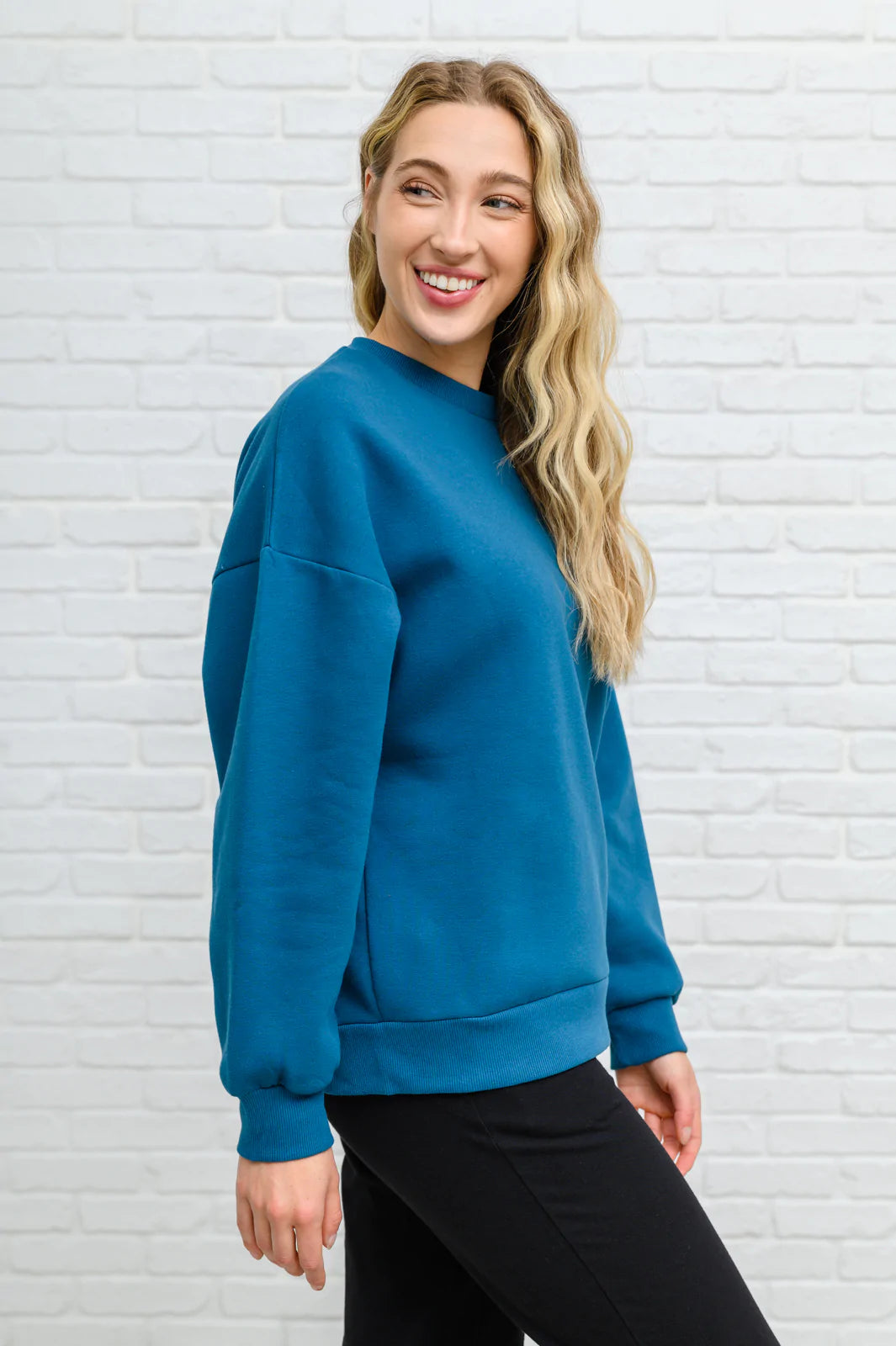 Brand Collab Drop Shoulder Sweatshirt In Teal