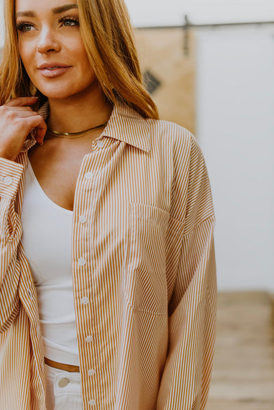 Brand Collab Easy On The Eyes Striped Button Up