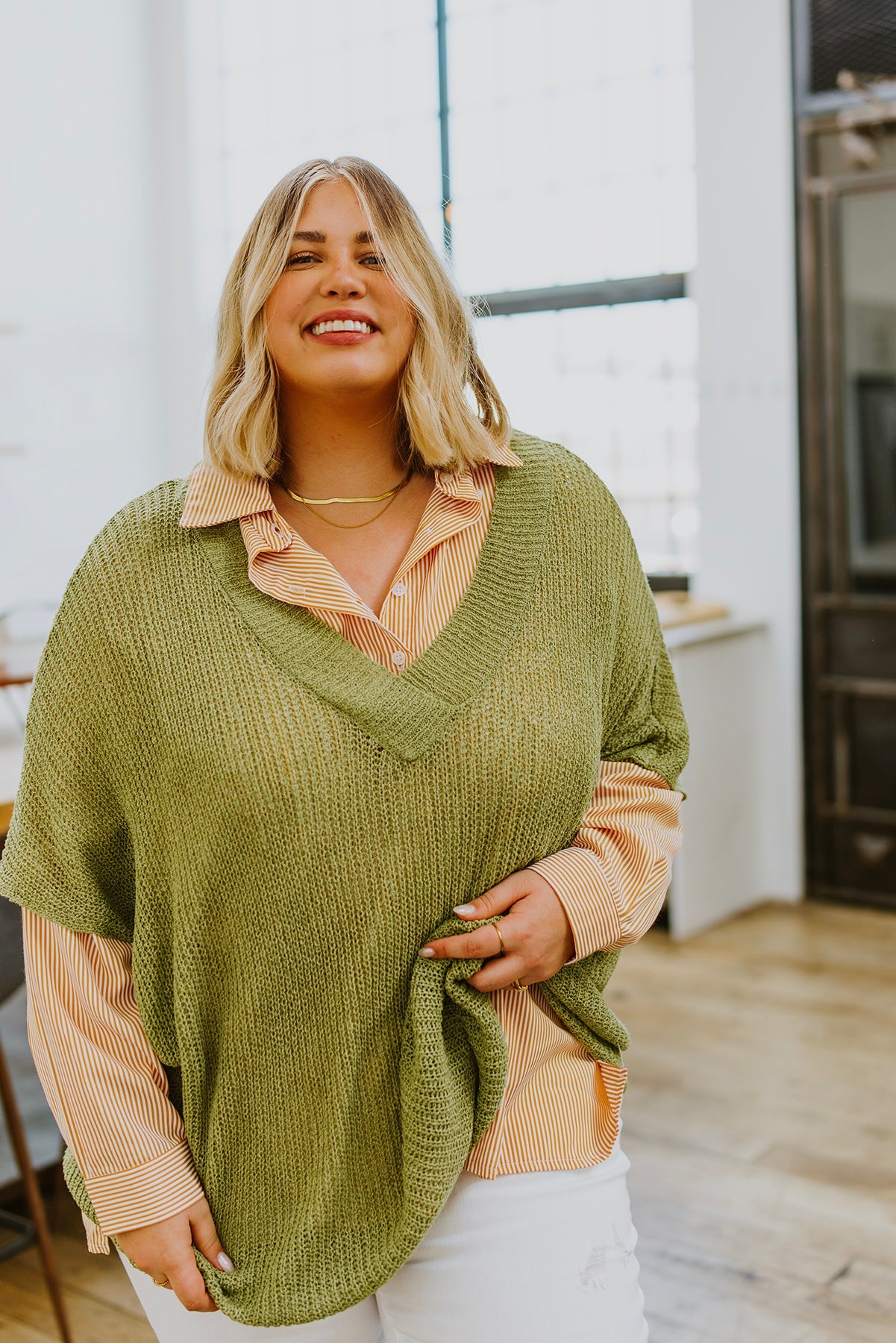 Brand Collab Easy On The Eyes Striped Button Up