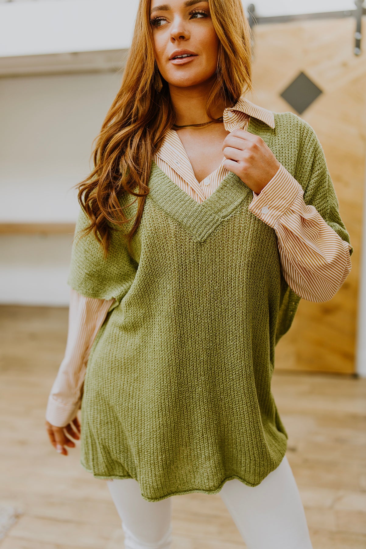 Brand Collab Easy On The Eyes Striped Button Up