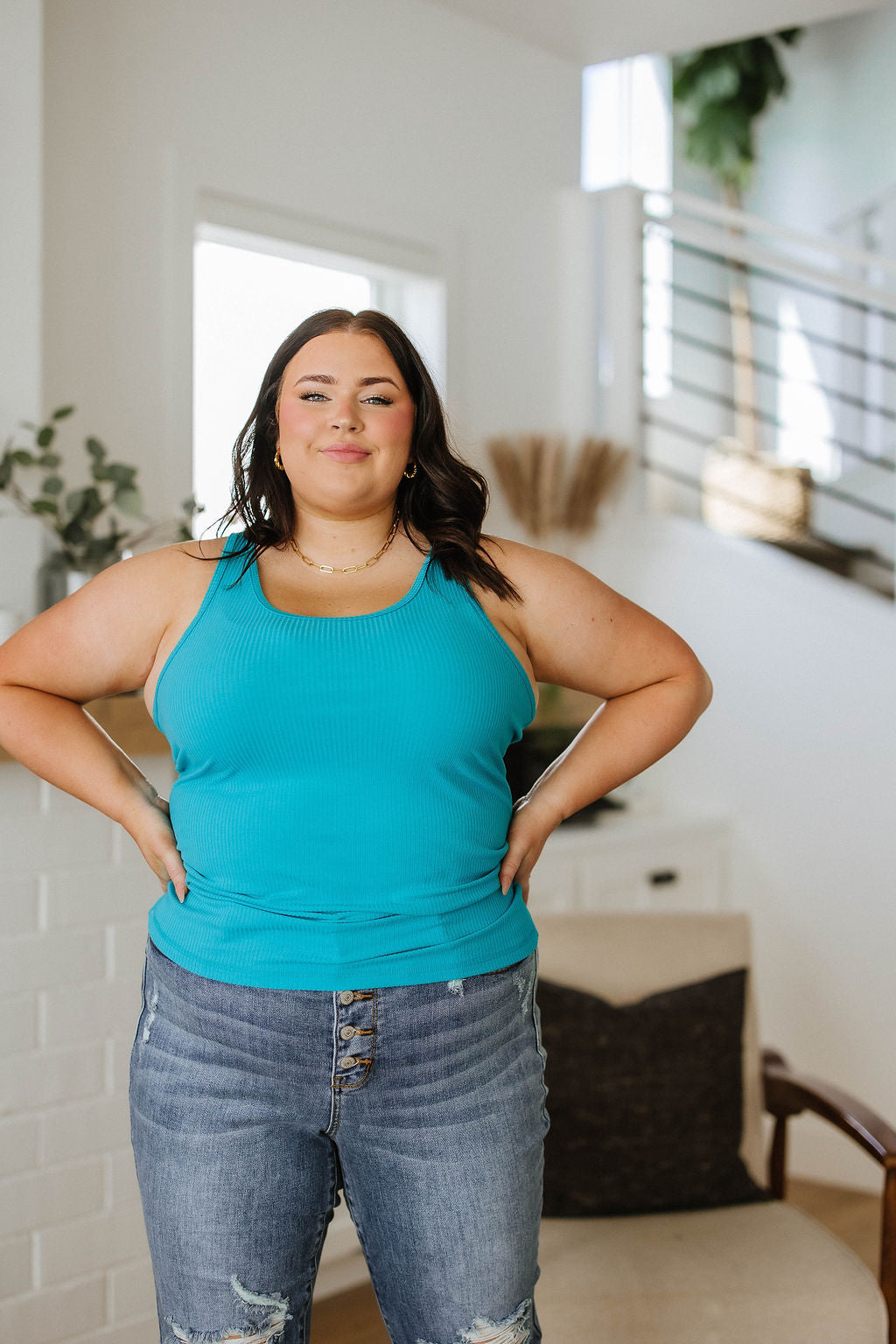 Brand Collab Everybody's Favorite Racerback Tank in Teal