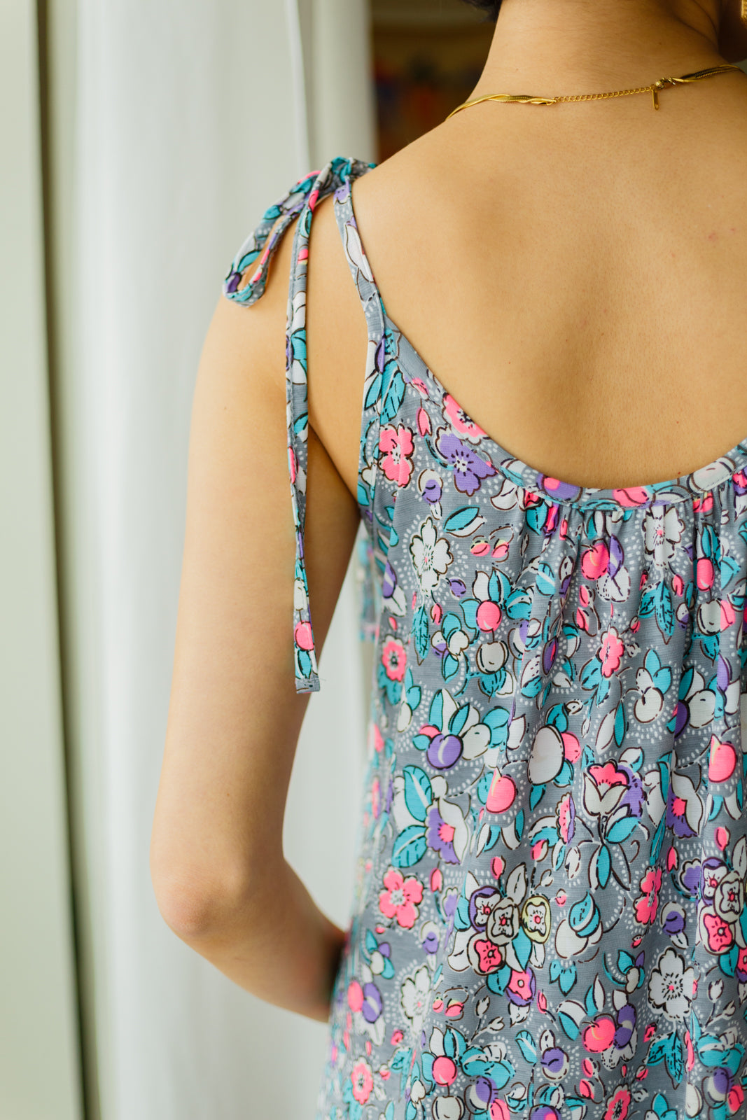 Brand Collab Floral Essence Tie Strap Dress