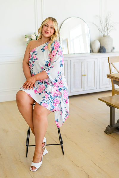 Brand Collab Forever Smitten Floral One Shoulder Dress