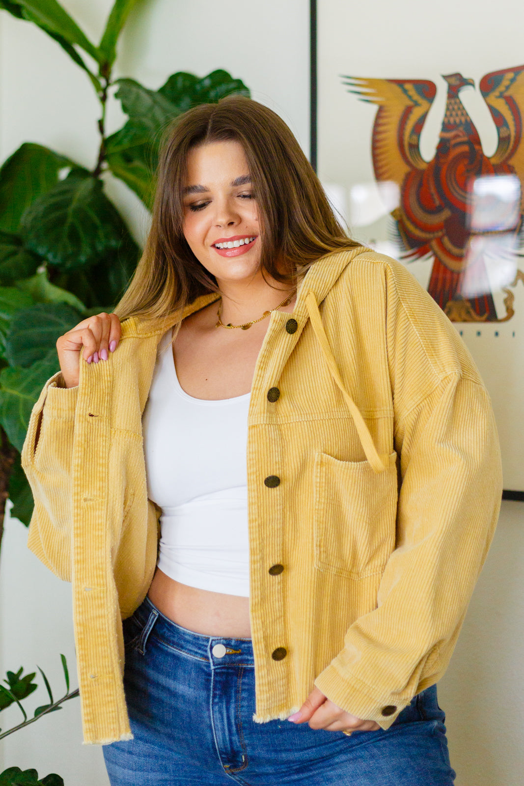 Brand Collab Give Me More Corduroy Jacket in Honey