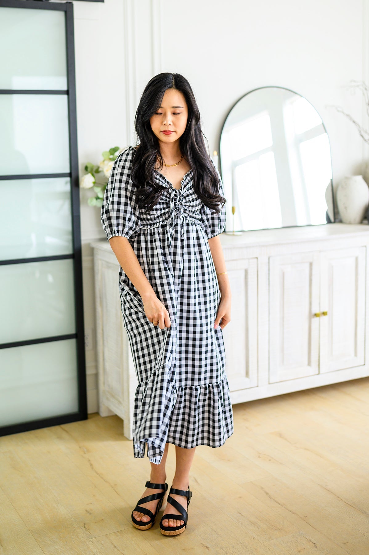 Brand Collab Greenville Gingham Midi Dress