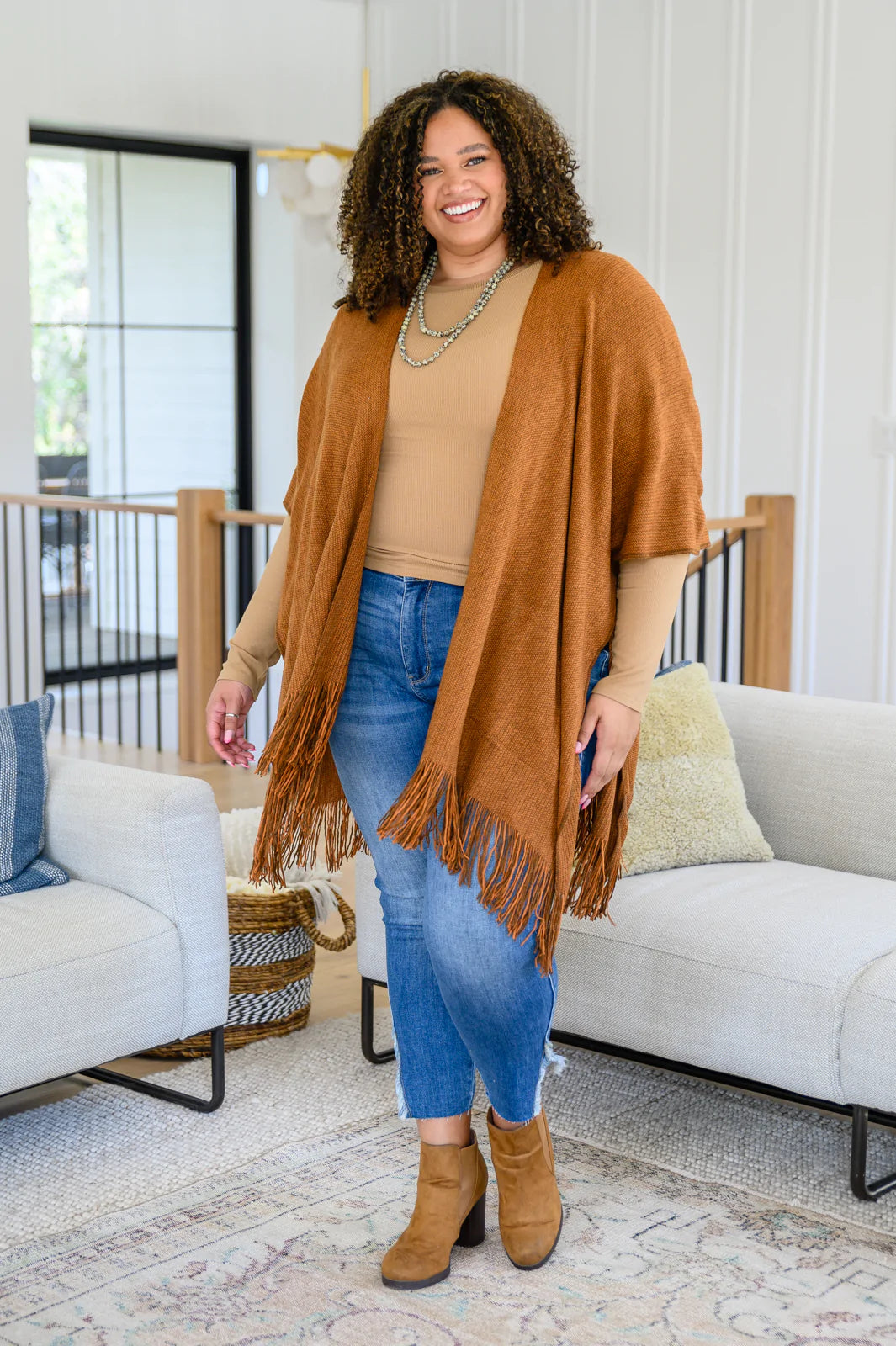 Brand Collab Hold Me Tight Ribbed Long Sleeve Top In Tan