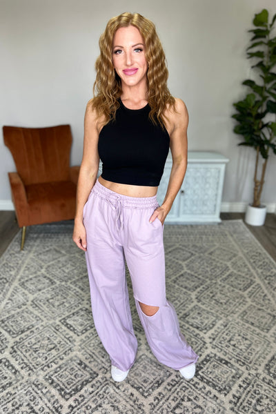 Brand Collab Weekend Hero Wide Leg Sweats in Dusty Lavender