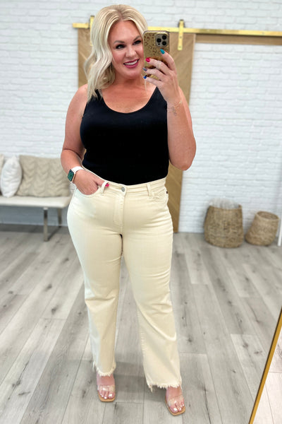 Brand Collab Alice High Rise Over Dyed 90's Straight Jeans in Light Khaki