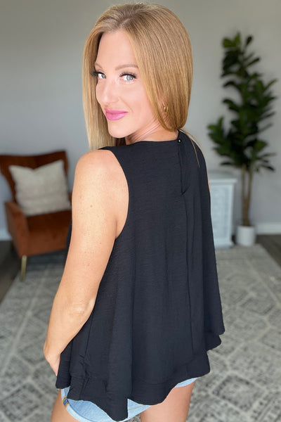Brand Collab Double Tiered Flare Tank in Black