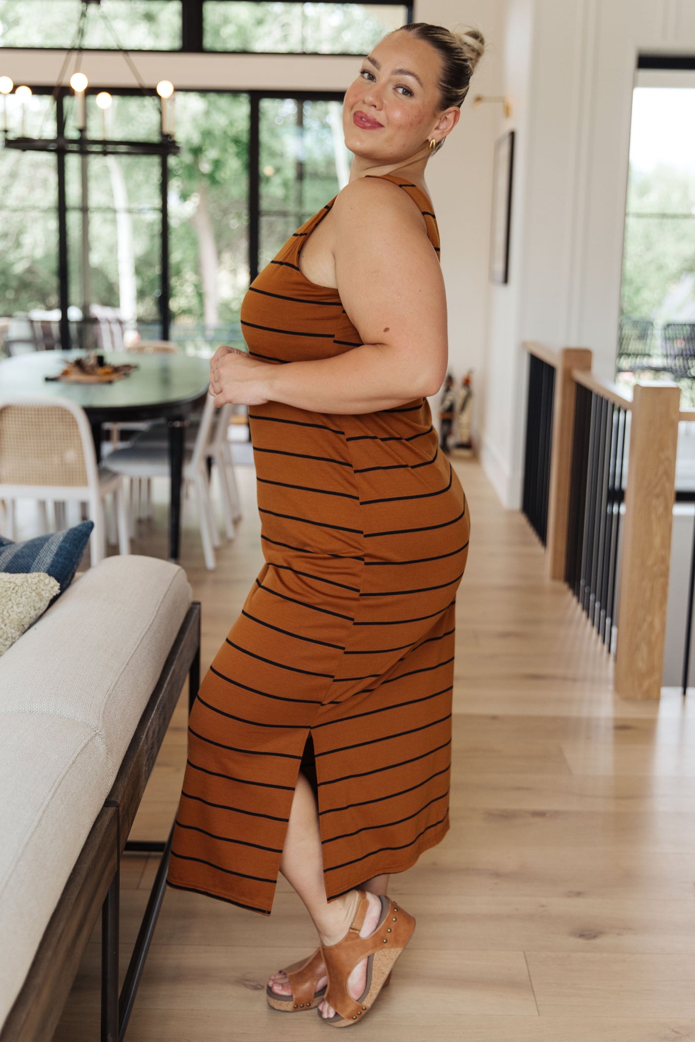 Brand Collab Keep it Casual Striped Maxi Dress