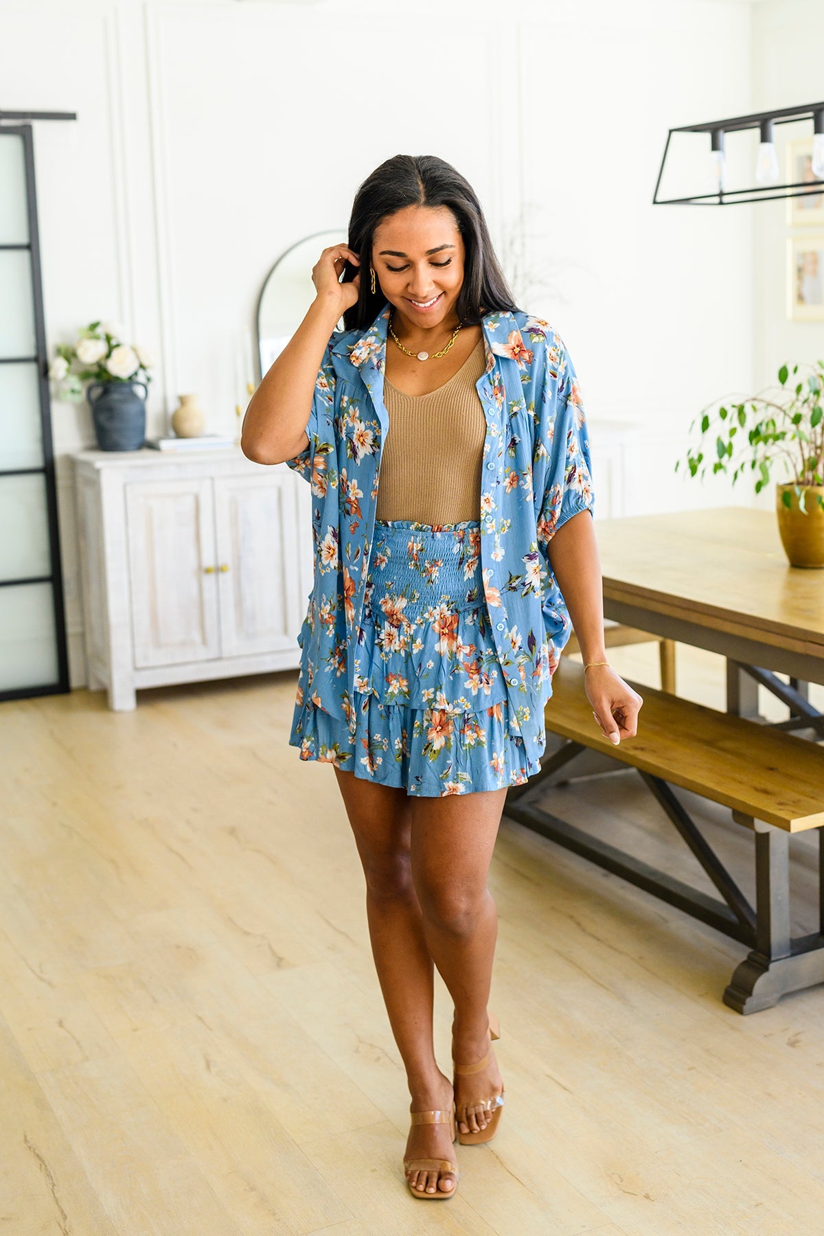 Brand Collab Lanikai Floral Tiered Skirt
