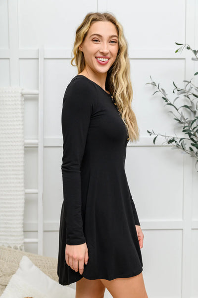 Brand Collab Brand Collab Long Sleeve Button Down Dress In Black