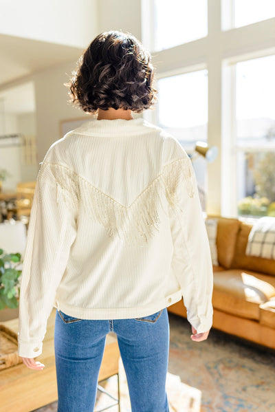 Brand Collab Loretta Rhinestone Fringe Jacket
