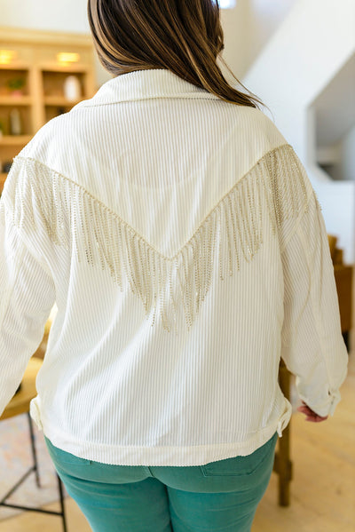 Brand Collab Loretta Rhinestone Fringe Jacket