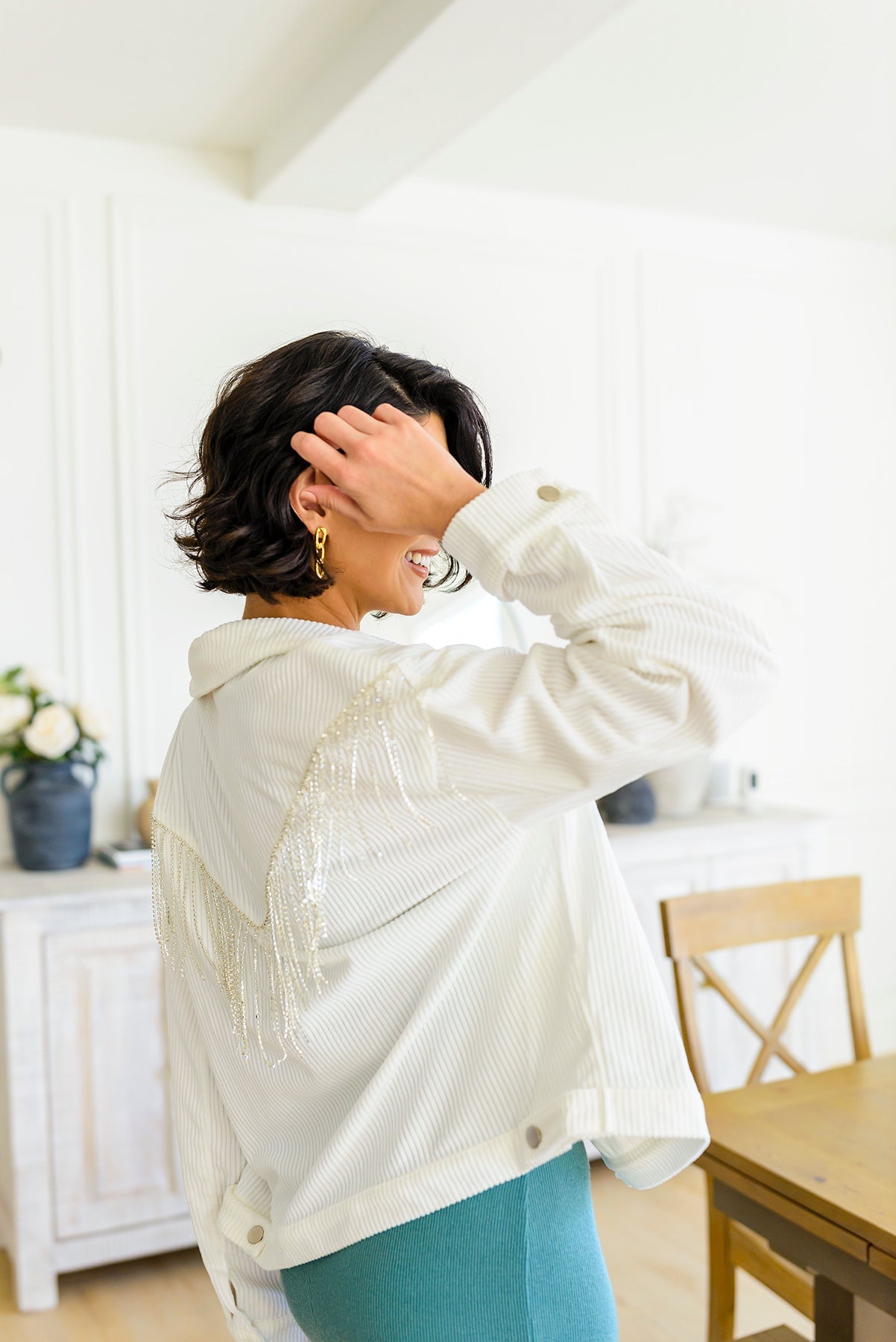 Brand Collab Loretta Rhinestone Fringe Jacket